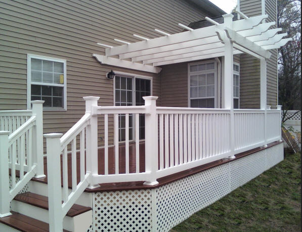 Decks NJ completed composite deck package with pergola